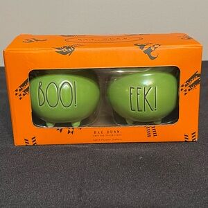 Rae Dunn Green BOO! EEK! Salt and Pepper Shakers